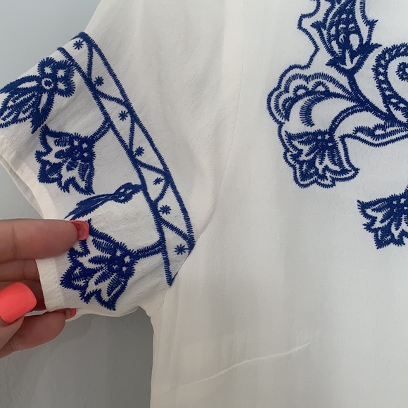 Lulu’s | Tale to Tell Embroidered Blue Shift Dress - Picture 6 of 10